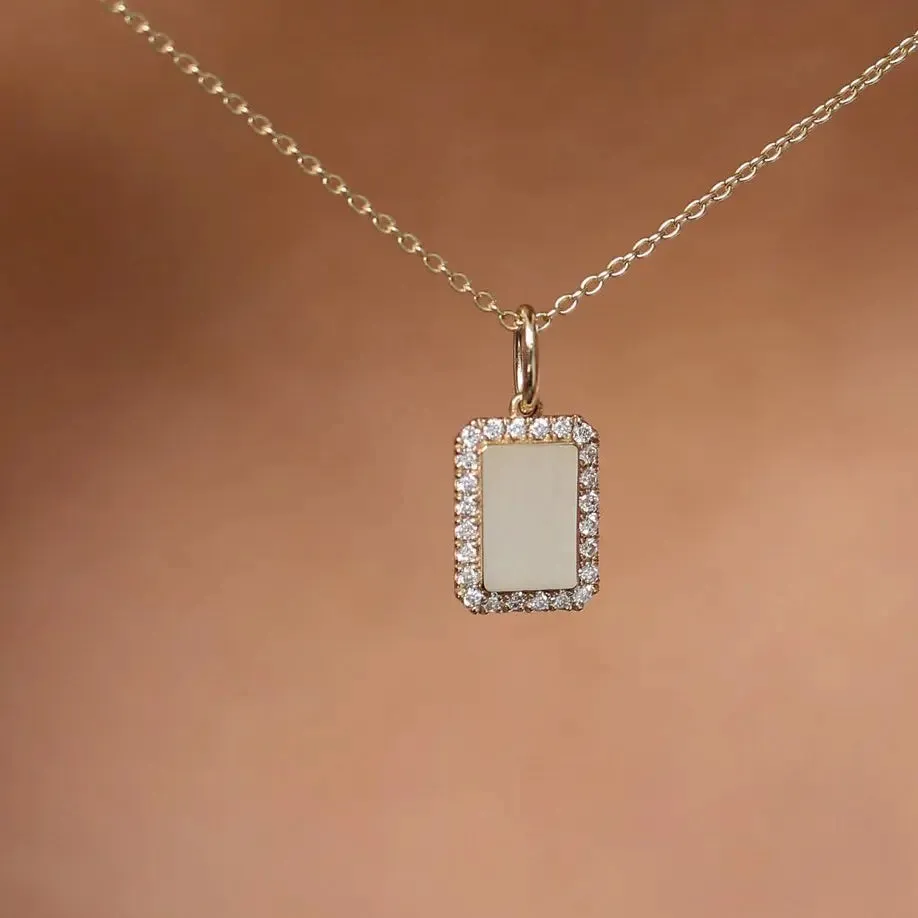 0.18CTW Diamond Tag Initial Necklace