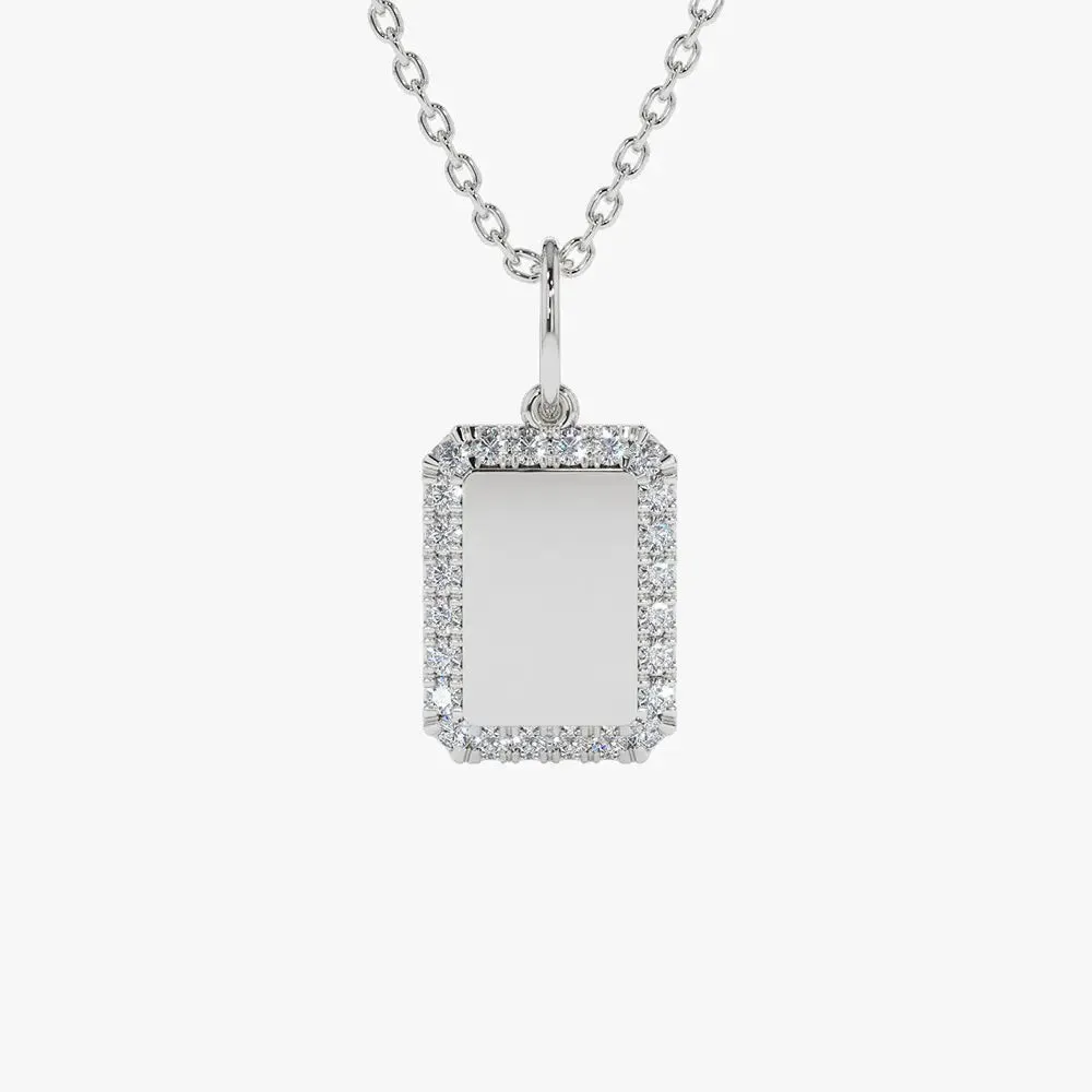 0.18CTW Diamond Tag Initial Necklace