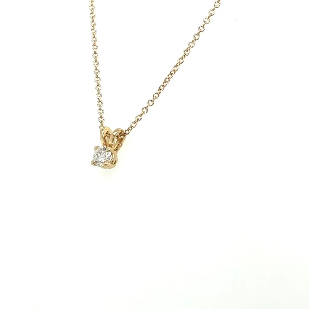 0.20CT Diamond Necklace 14k Yellow Gold Regard Jewelry Austin, Texas