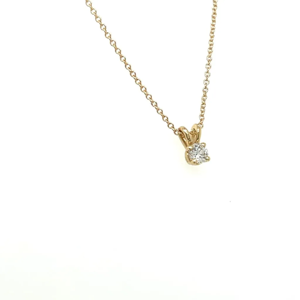 0.20CT Diamond Necklace 14k Yellow Gold Regard Jewelry Austin, Texas