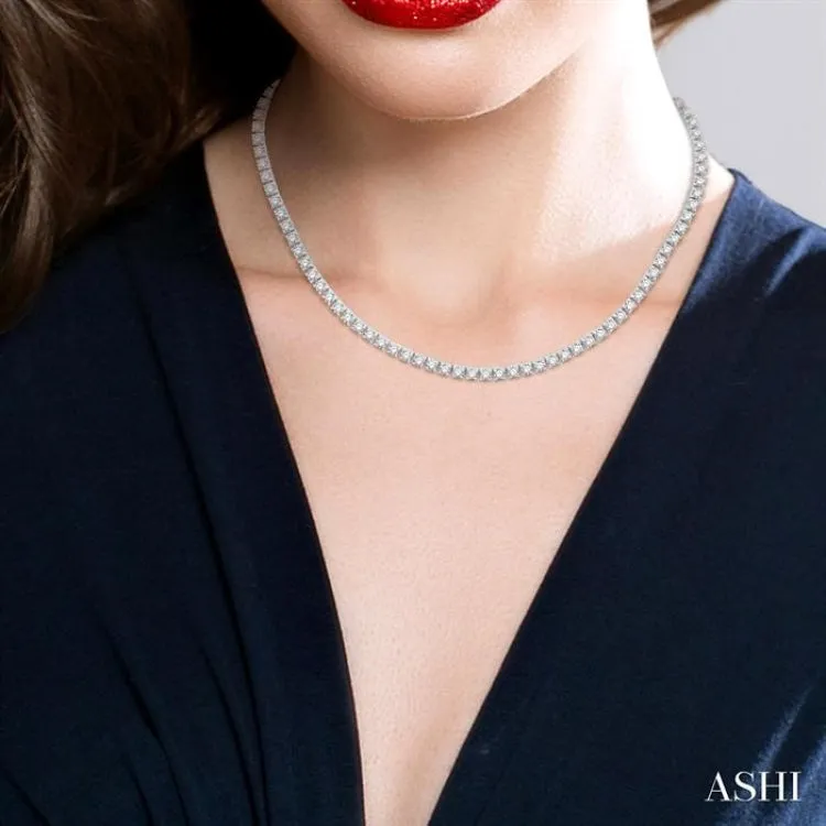10.00 ctw Round Cut Diamond Tennis Necklace in 14K White Gold