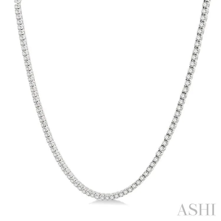 10.00 ctw Round Cut Diamond Tennis Necklace in 14K White Gold