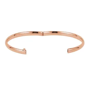 14K Rose 4.75 mm Hinged Bangle Bracelet