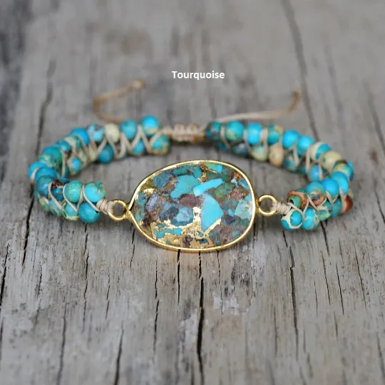 18k Gold-Filled Healing Stone Bracelet