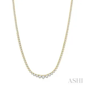 7.00 ctw Riviera Round Cut Diamond Necklace in 14K Yellow Gold