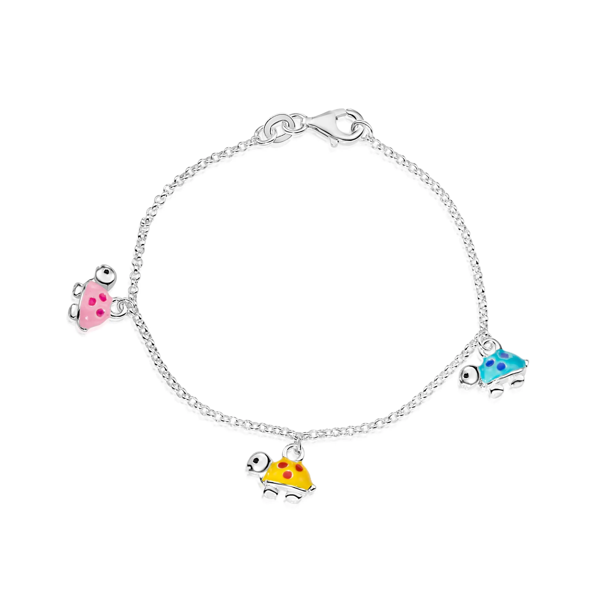 925 Sterling Silver Enamel Turtle Bracelet