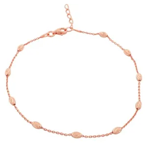 925 Sterling Silver Yellow Gold-Tone Two-Tone Womens Link Chain Anklet Bracelet