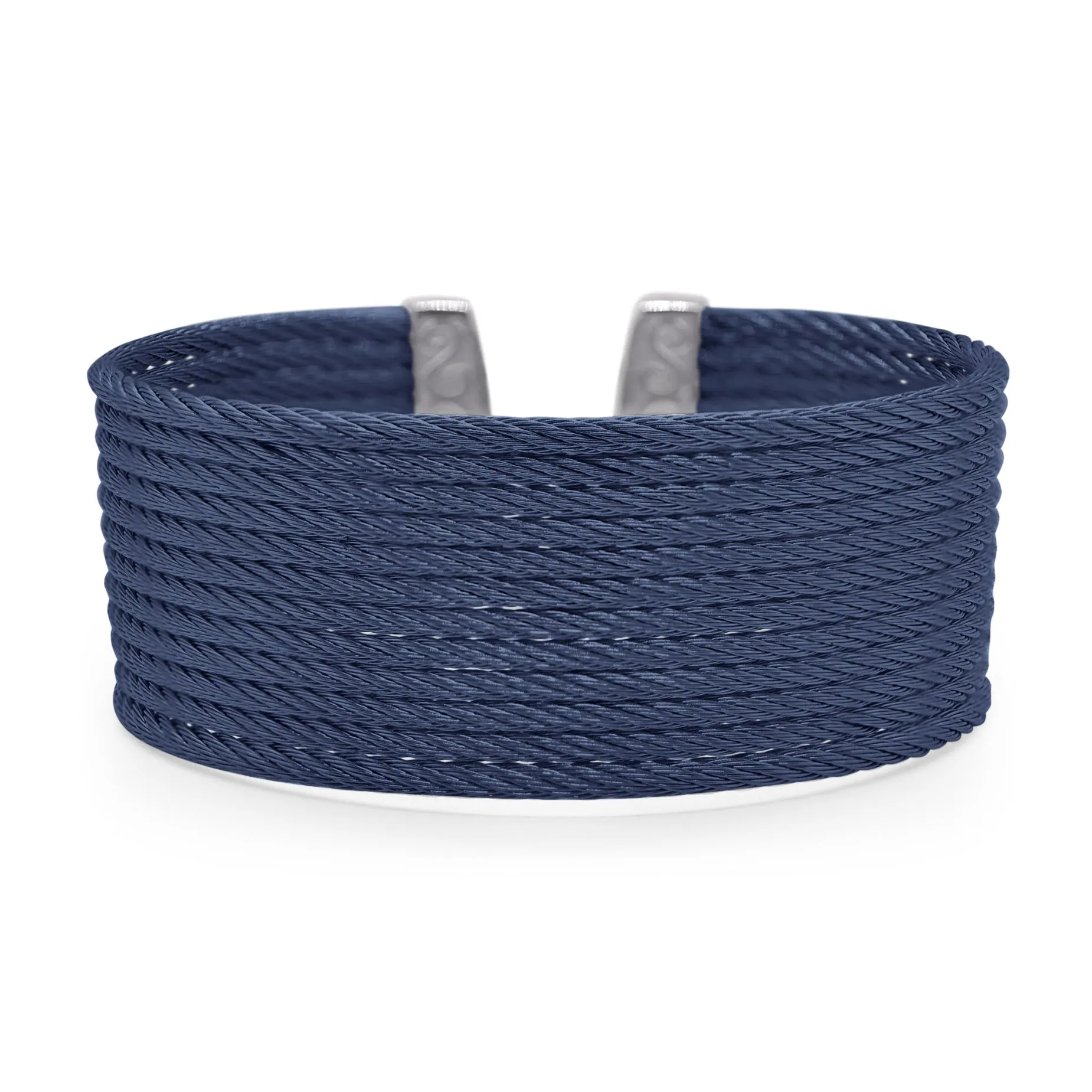 ALOR Blueberry Cable Stainless Steel 12-Row Cuff Bracelet