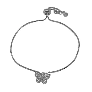 Brooks Silver Butterfly Adjustable Bracelet