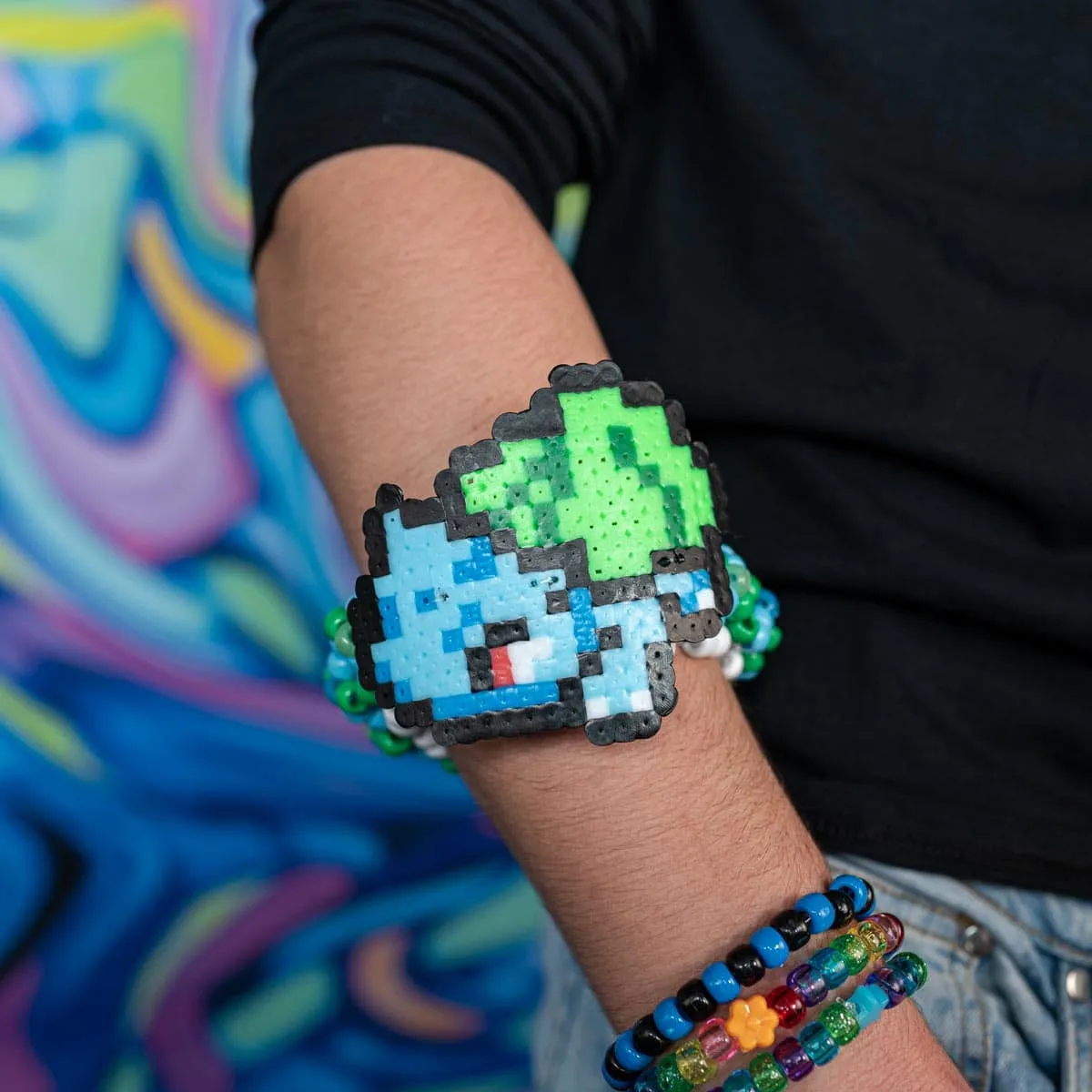 Bulbasaur Rave Kandi Cuff Bracelet