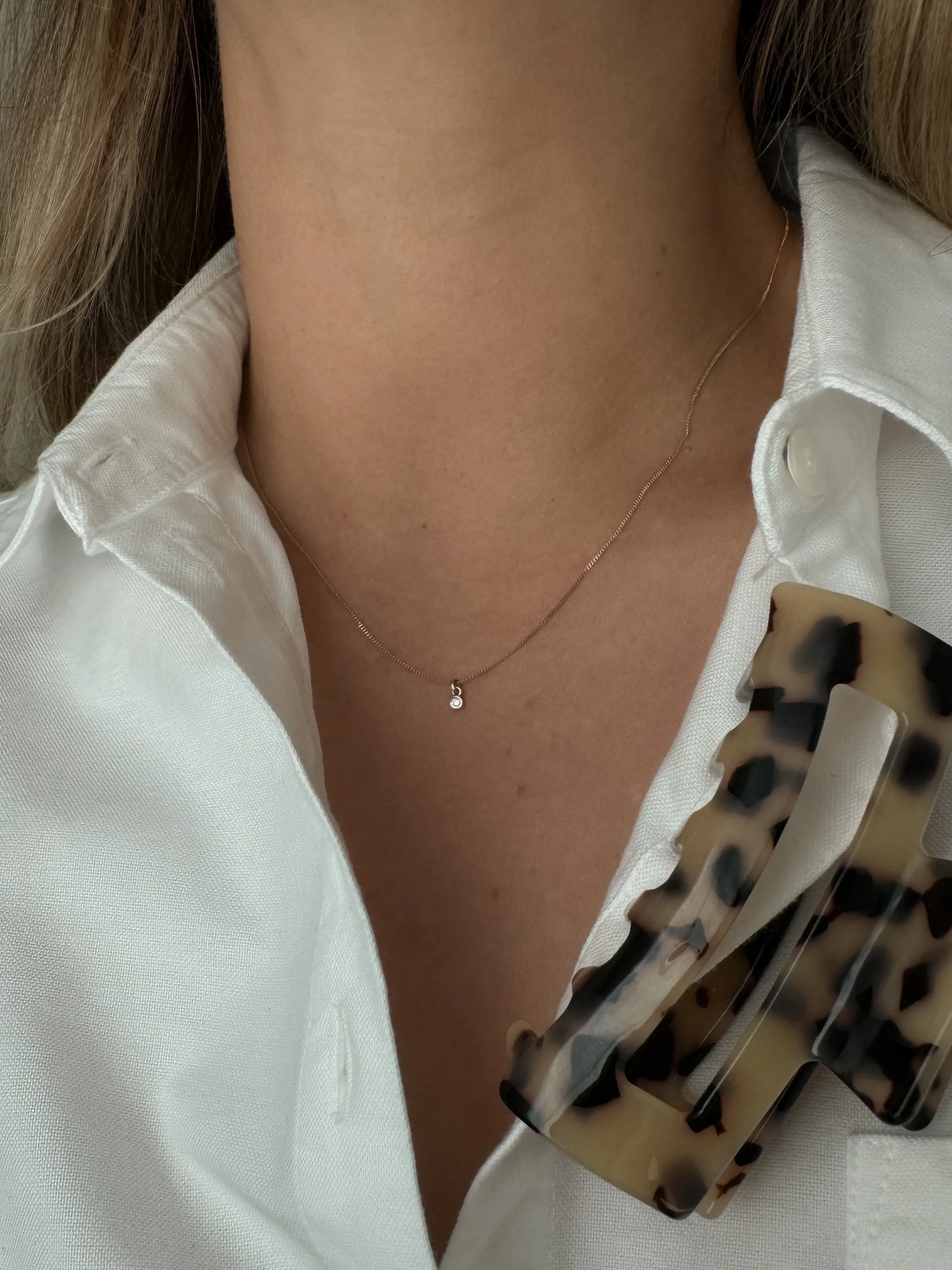 Celeste Diamond Charm Necklace 14K