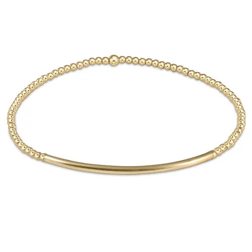 Classic Gold 2mm Bead Bracelet Bliss Bar Gold