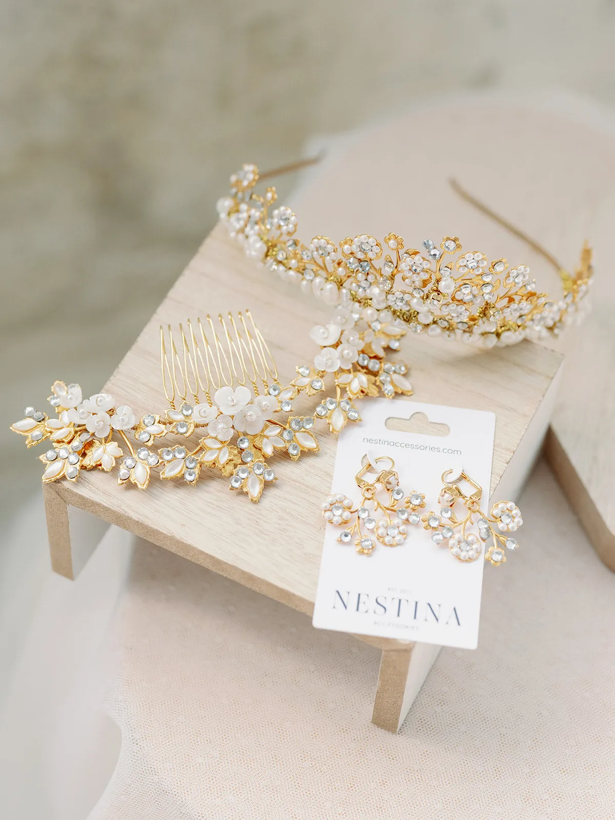 crystal and pearls whimsical crown - 23001