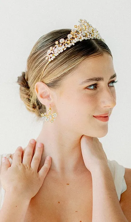 crystal and pearls whimsical crown - 23001