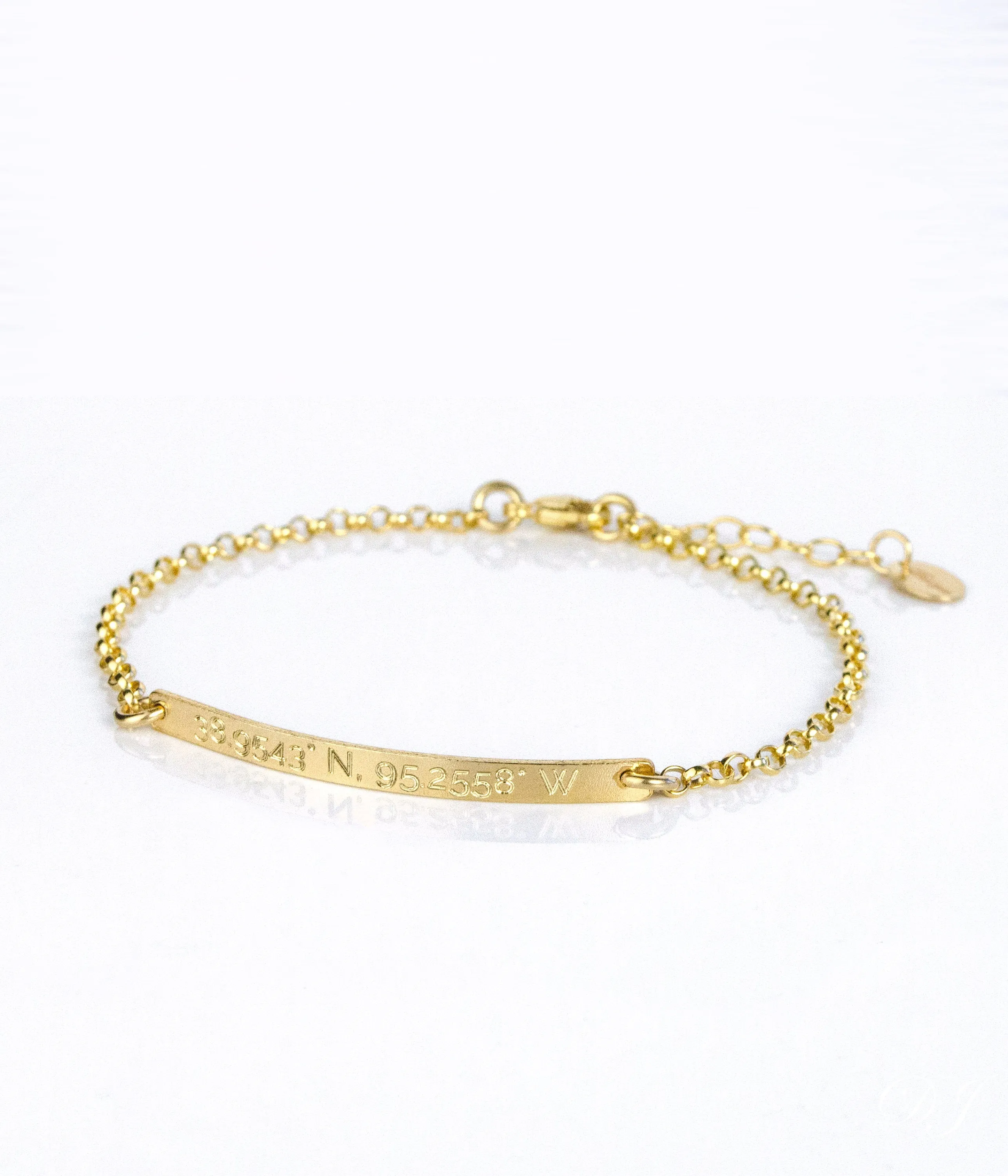 Custom Coordinates Skinny Bar Bracelet
