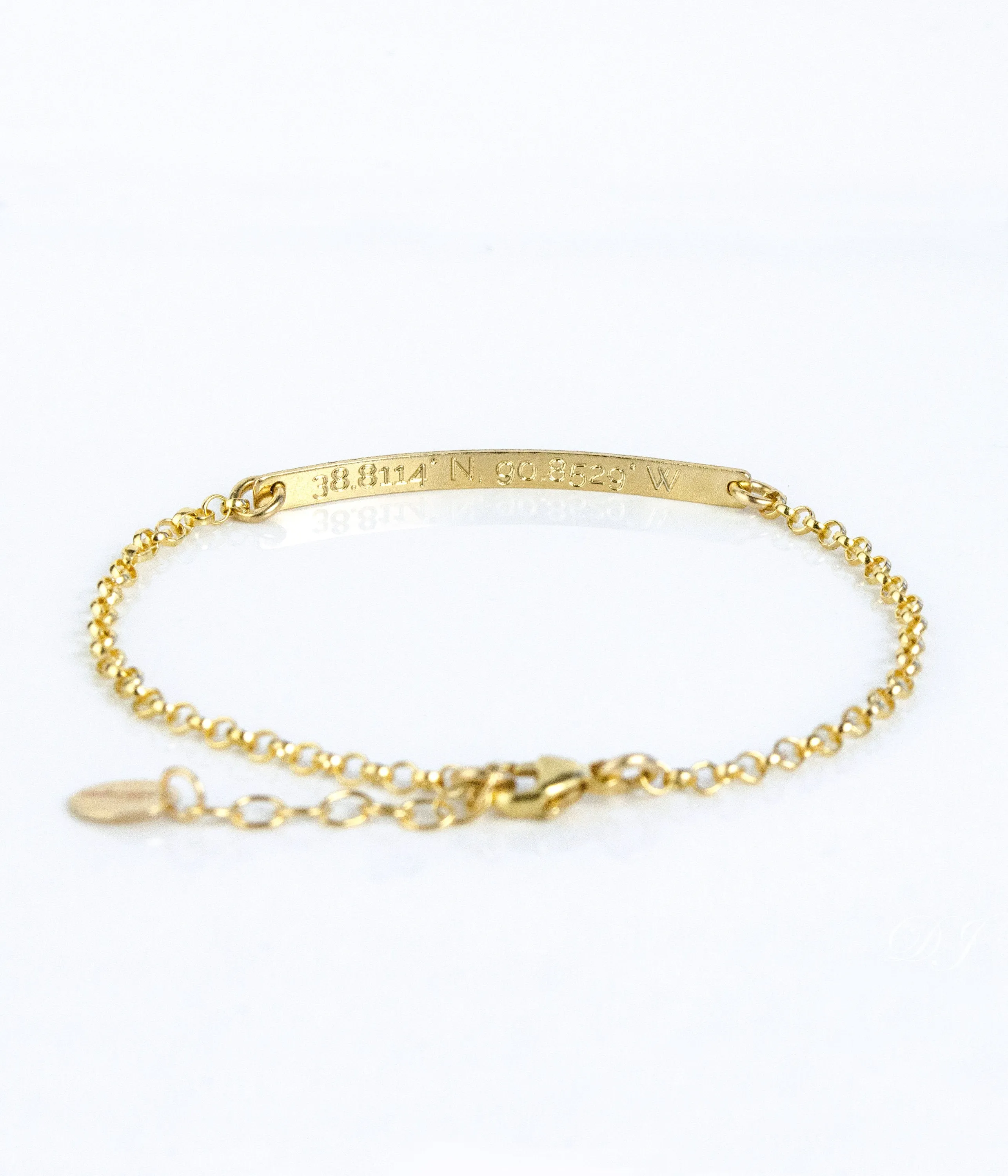 Custom Coordinates Skinny Bar Bracelet