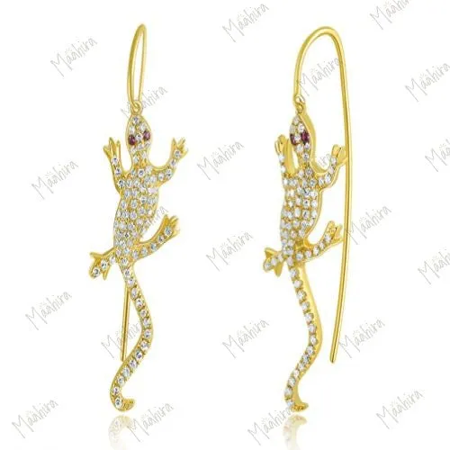 Diamond Lizard Earrings