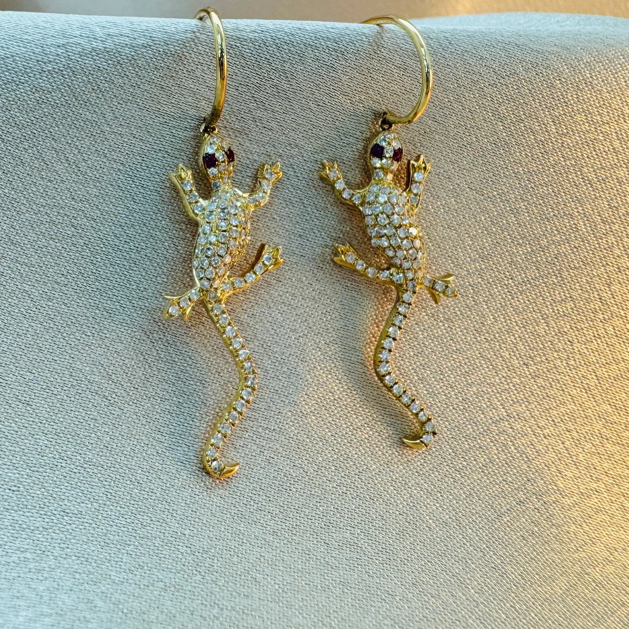 Diamond Lizard Earrings