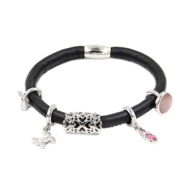 Endless Single Black Leather Bracelet