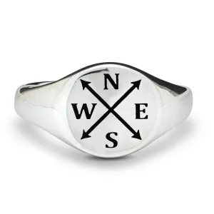 Family Initials Personalised Silver Signet Ring