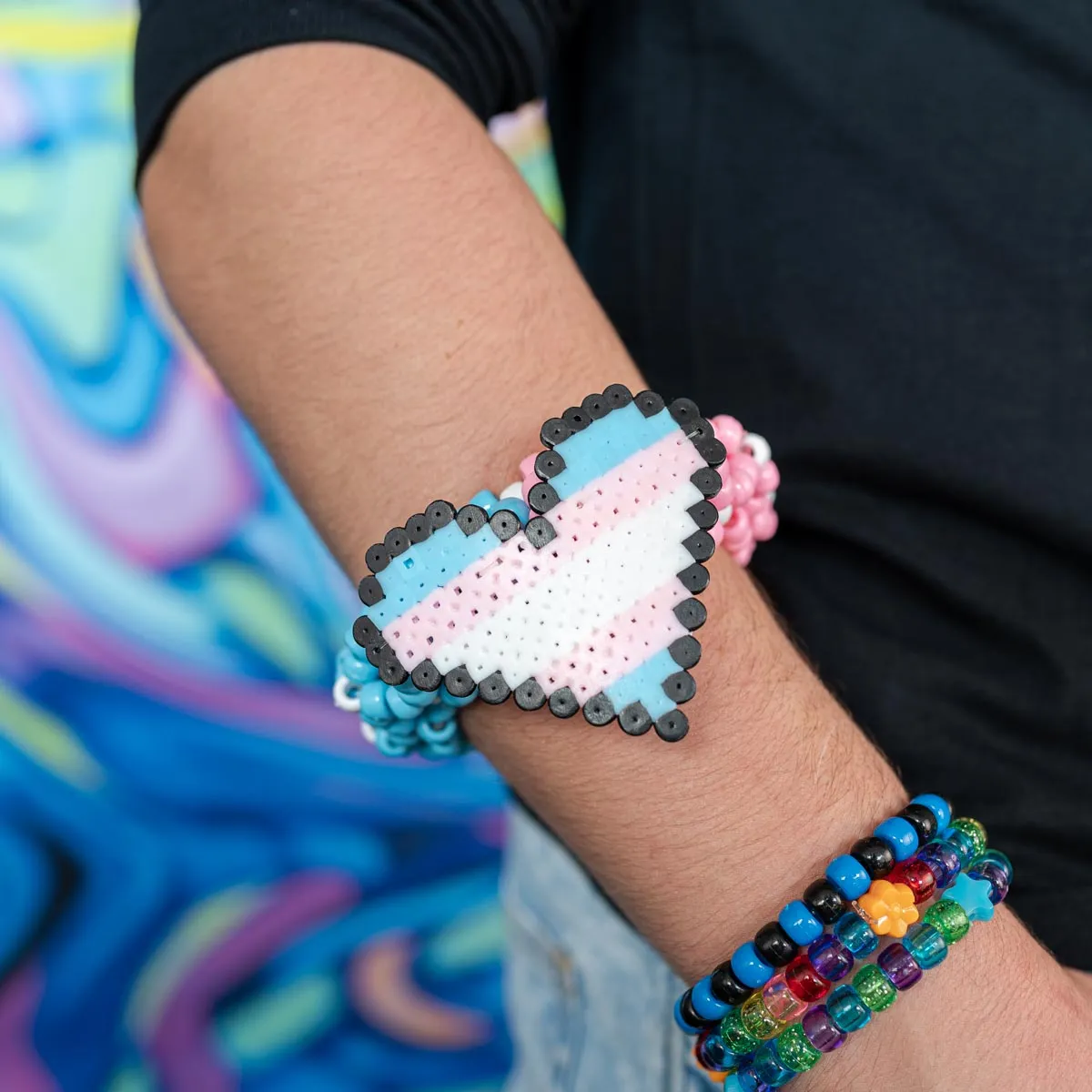 Heart Rave Kandi Cuff Bracelet