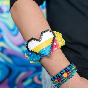 Heart Rave Kandi Cuff Bracelet