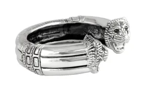 Lion Bracelet: Large Sterling Silver Cuff Bracelet For Men