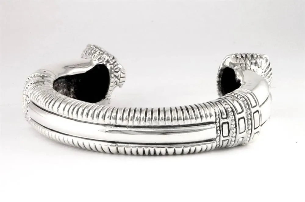 Lion Bracelet: Large Sterling Silver Cuff Bracelet For Men