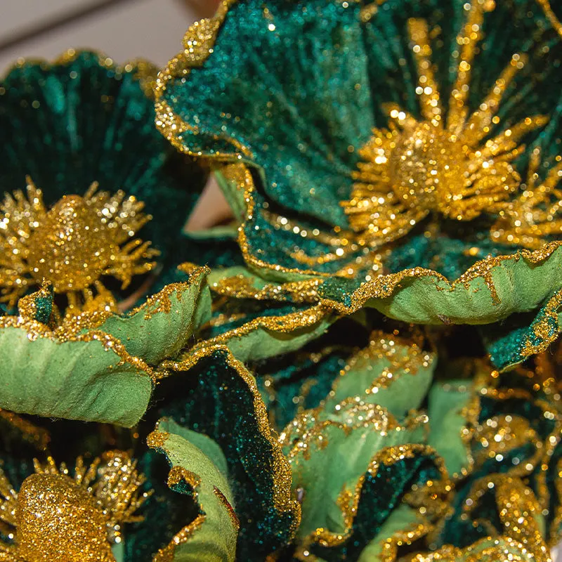 Magnolia Clip-on Emerald with Gold Centre 22cm