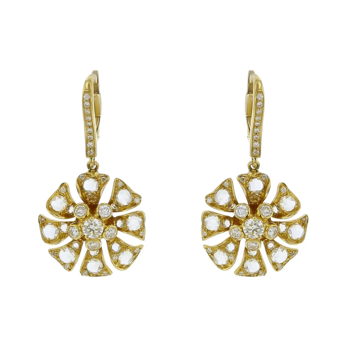 Maria Canale Diamond Floral Drop Earrings