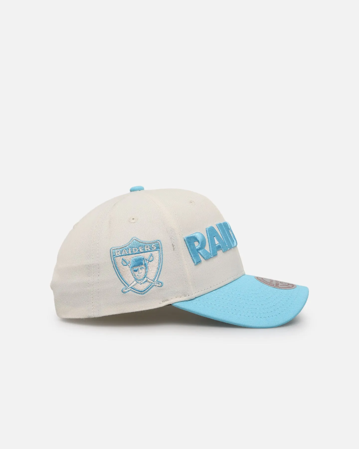 Mitchell & Ness Las Vegas Raiders 'Sky Blue' Pro Crown Snapback White Cream/Blue