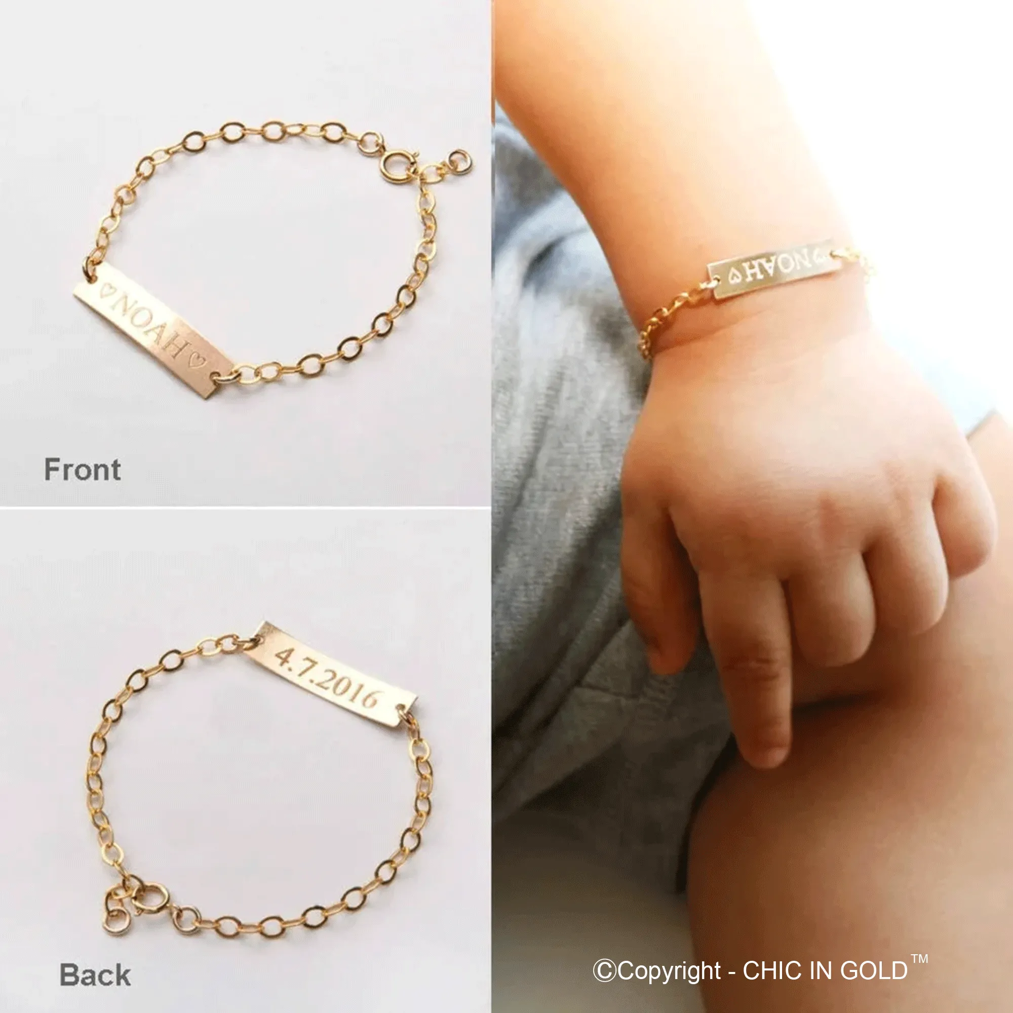 Personalized Baby Adjustable Bracelet - CG374B1X.25. Starts at