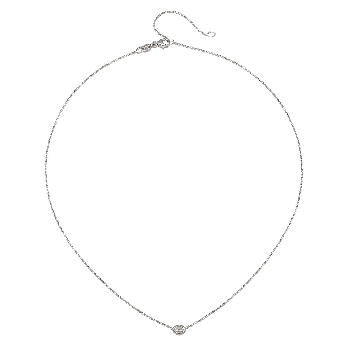 Platinum Rose Cut Marquise Diamond Necklace