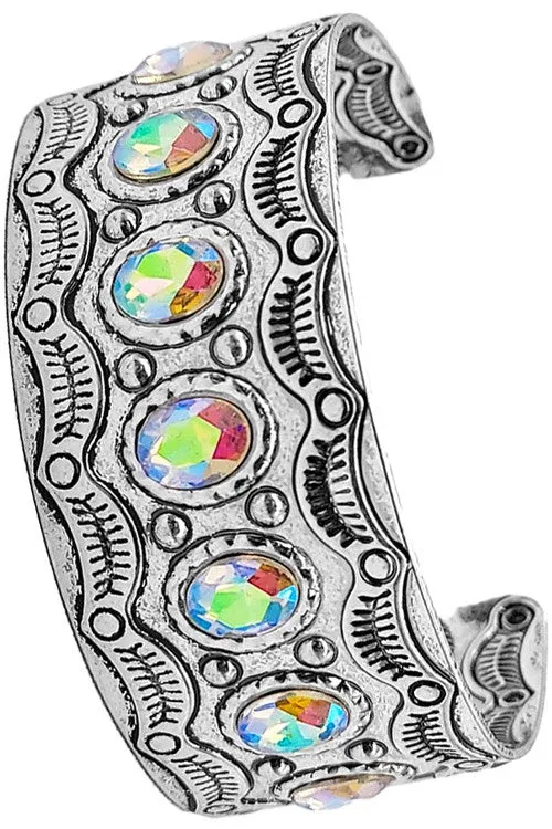 Rhinestone Flexible Cuff Bracelet