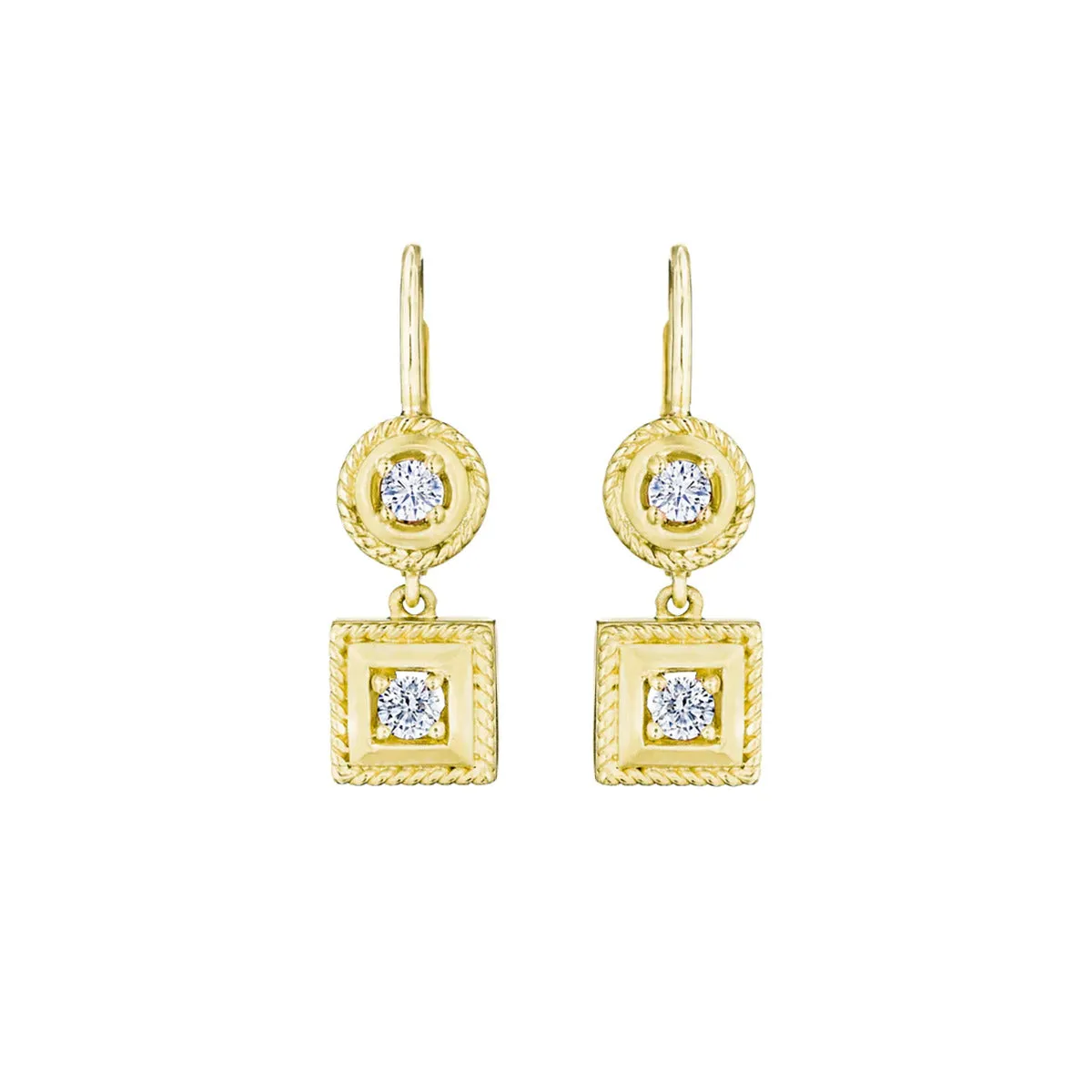 Round and Square Twist Earrings