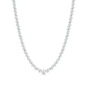 Round Diamond 18K Gold Pear Shaped Necklace