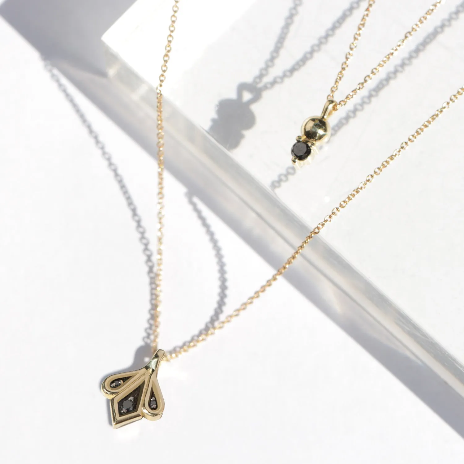 Roza Necklace black diamonds