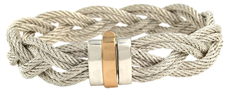 Silver 13mm Cable Braid Bracelet