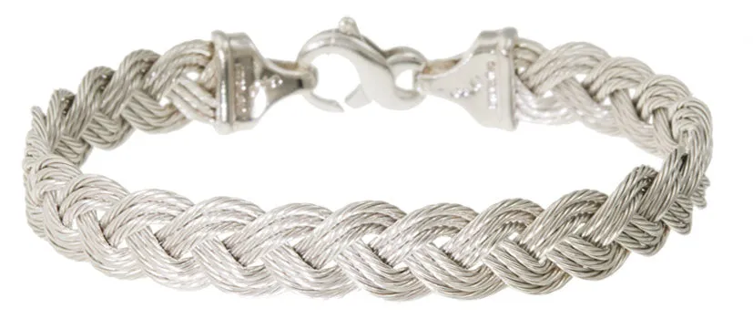 Silver 9mm Cable Braid Bracelet