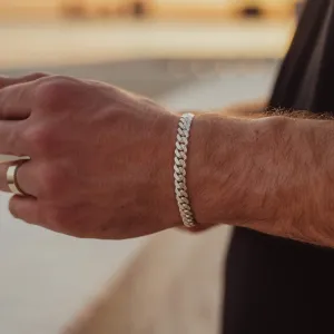Silver Pave Curb Bracelet
