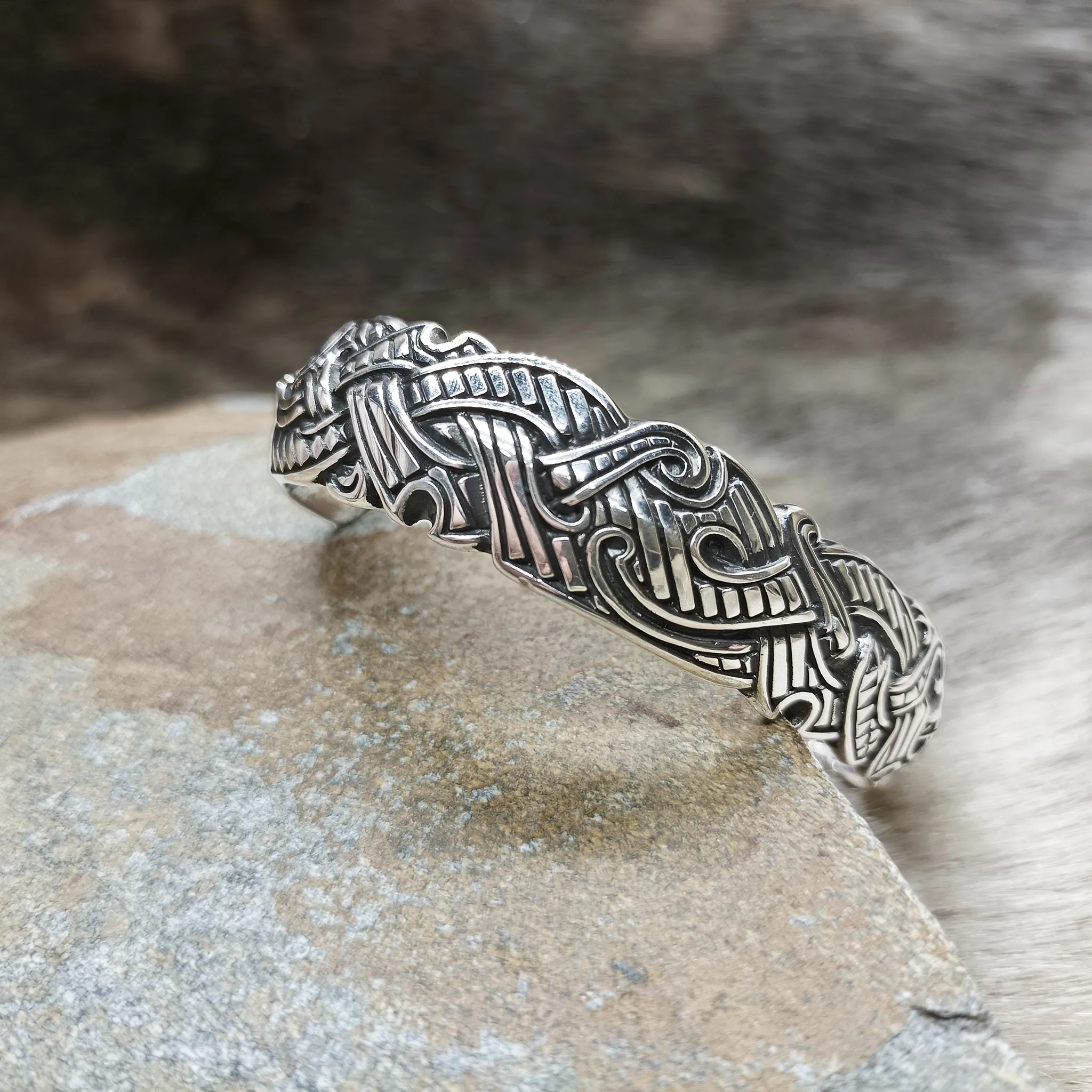 Silver Viking Raven Arm Ring