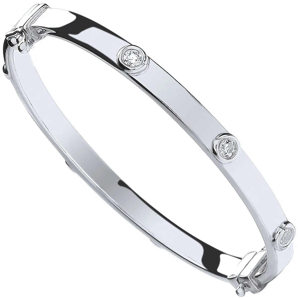 Sterling Silver Baby CZ Bangle