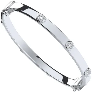 Sterling Silver Baby CZ Bangle