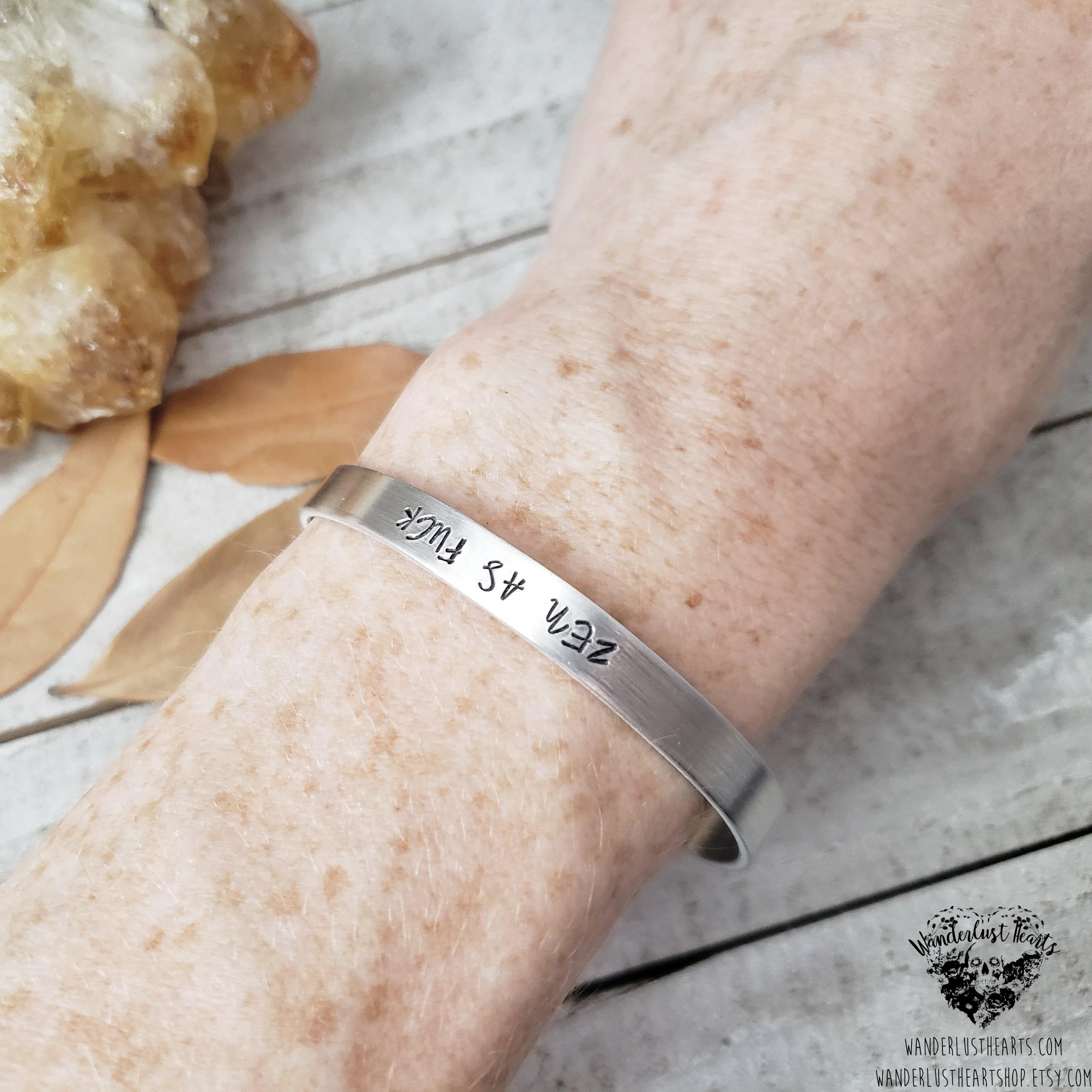 Zen As Fuck stamped cuff bracelet